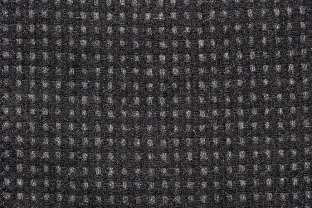 Black Check Tweed Bodywarmer with Leather Trims