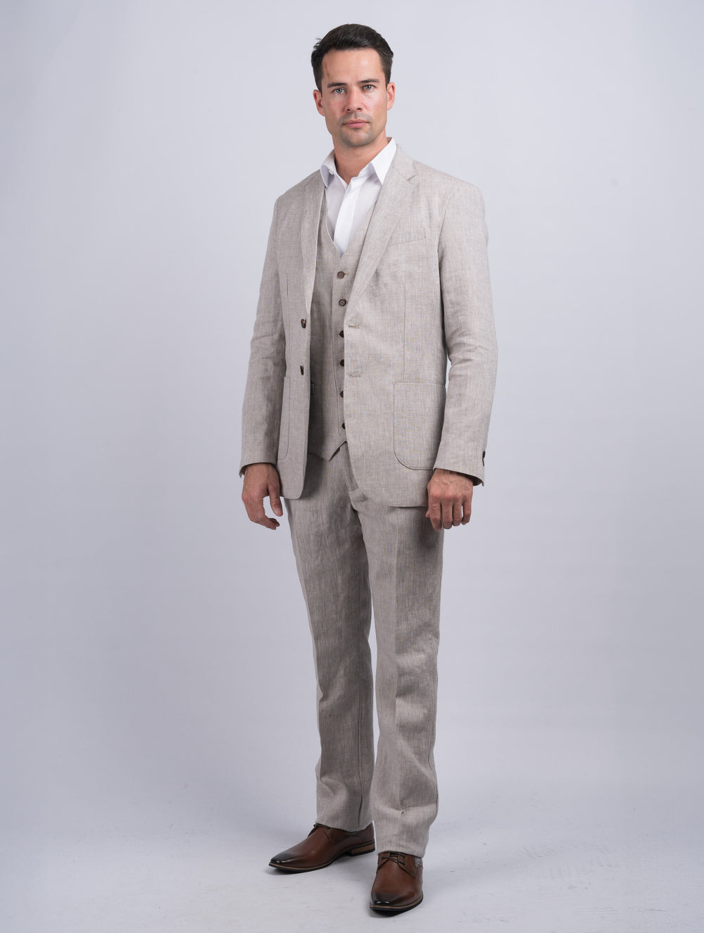 Irish Linen Desert Three Piece Suit