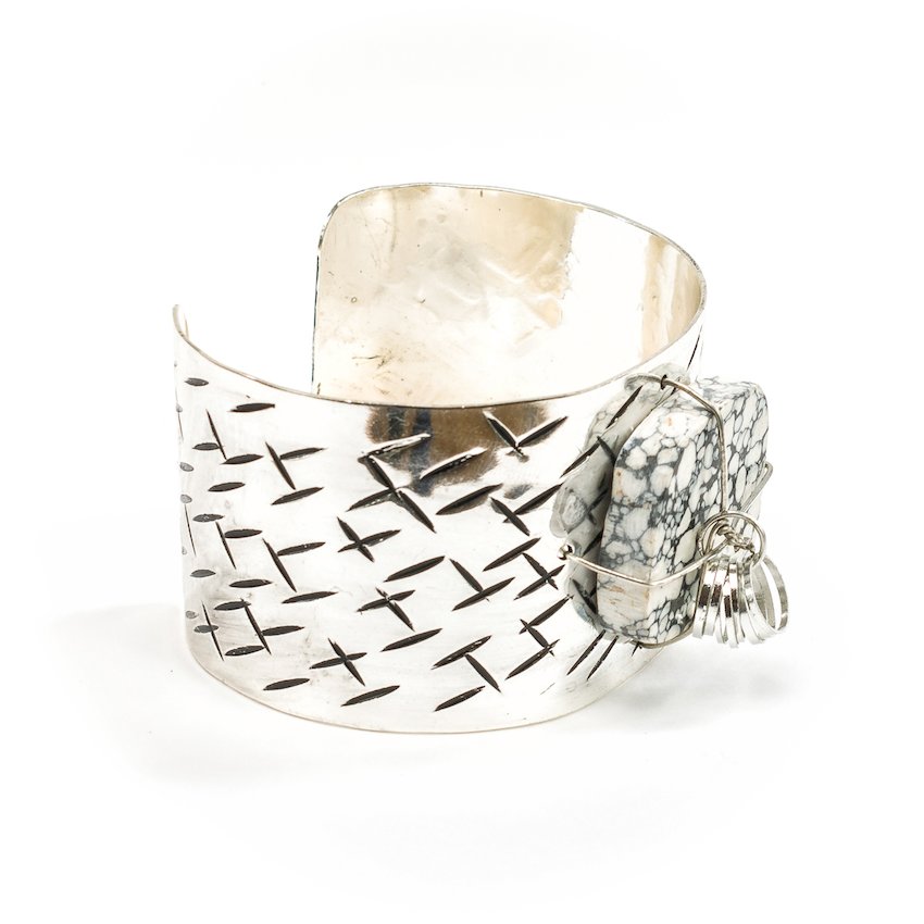 Bracelet manchette en argent sterling