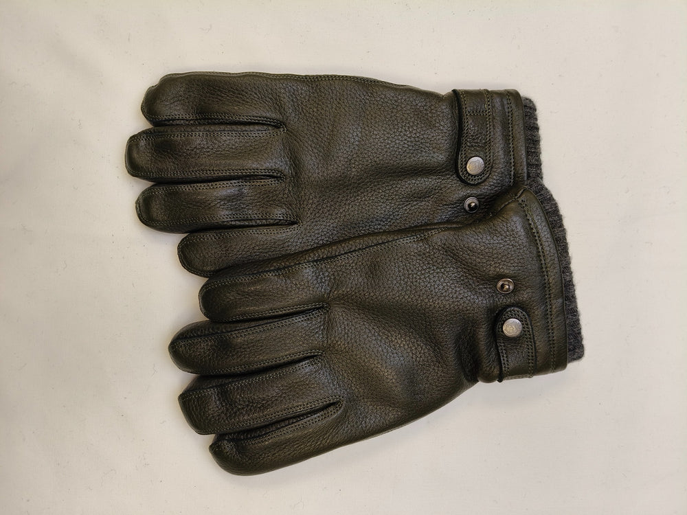 Men's Deerskin Leather Gloves in Forest Green