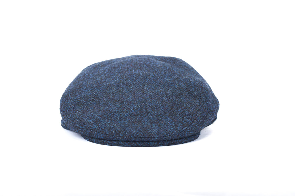 Blue Herringbone Harris Tweed Flat Cap