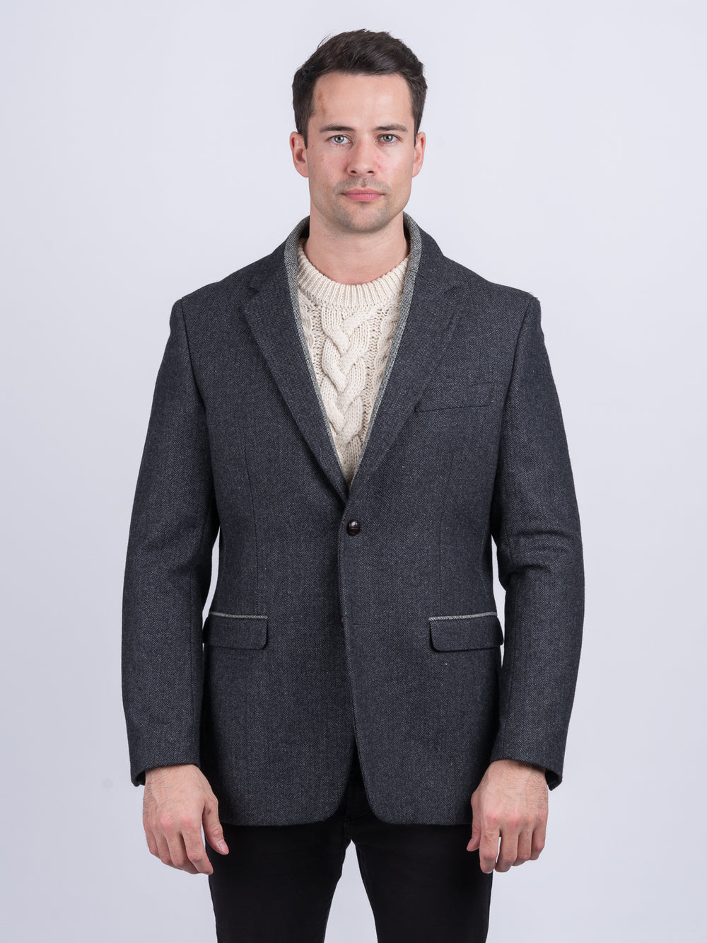 Veste classique en tweed gris Behan