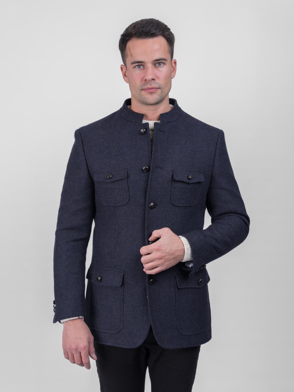 Nerhu Navy Tweed Heritage Jacket