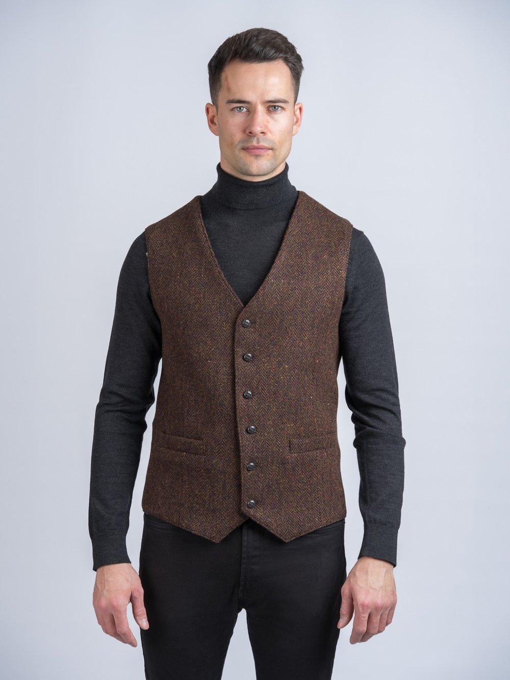 The O'Brien Brown Herringbone Tweed