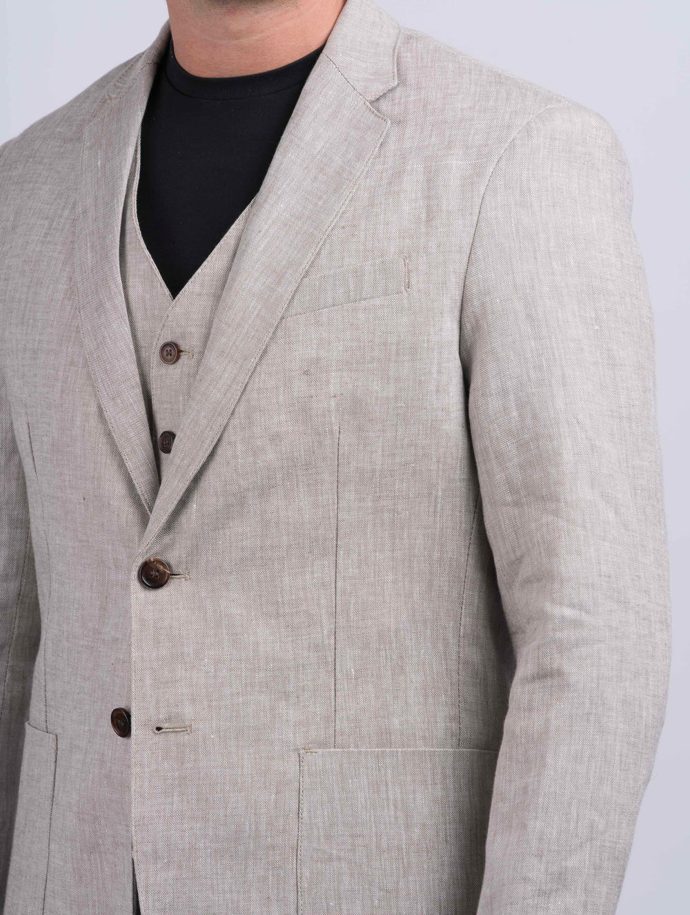 Karamellfarbener Blazer aus irischem Leinen