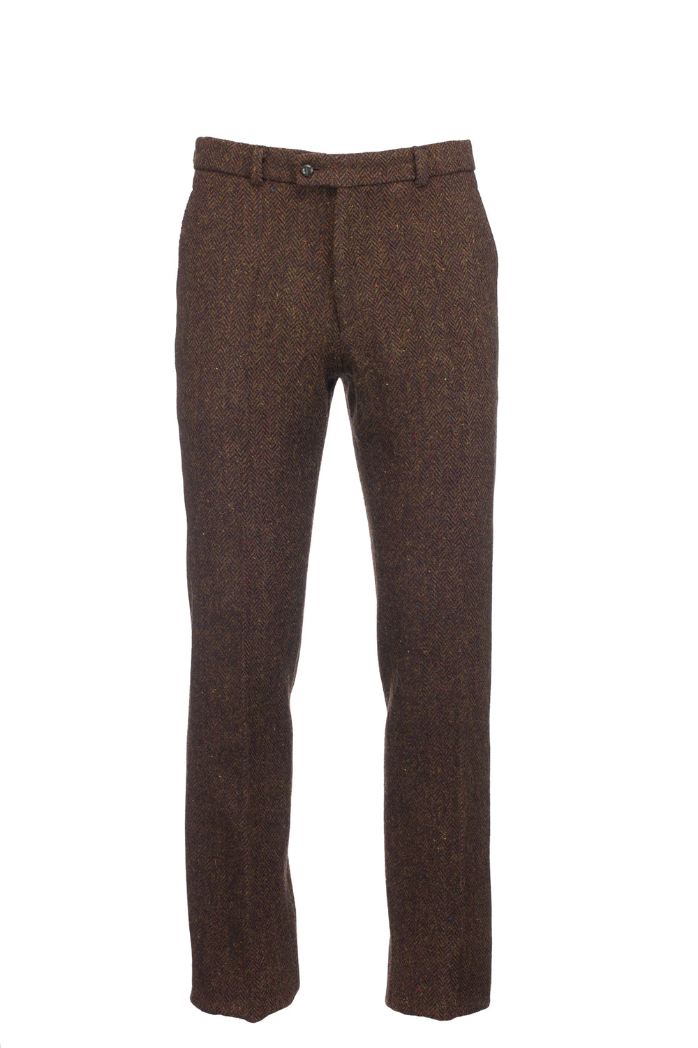 Mens Brown Herringbone Tweed Trouser