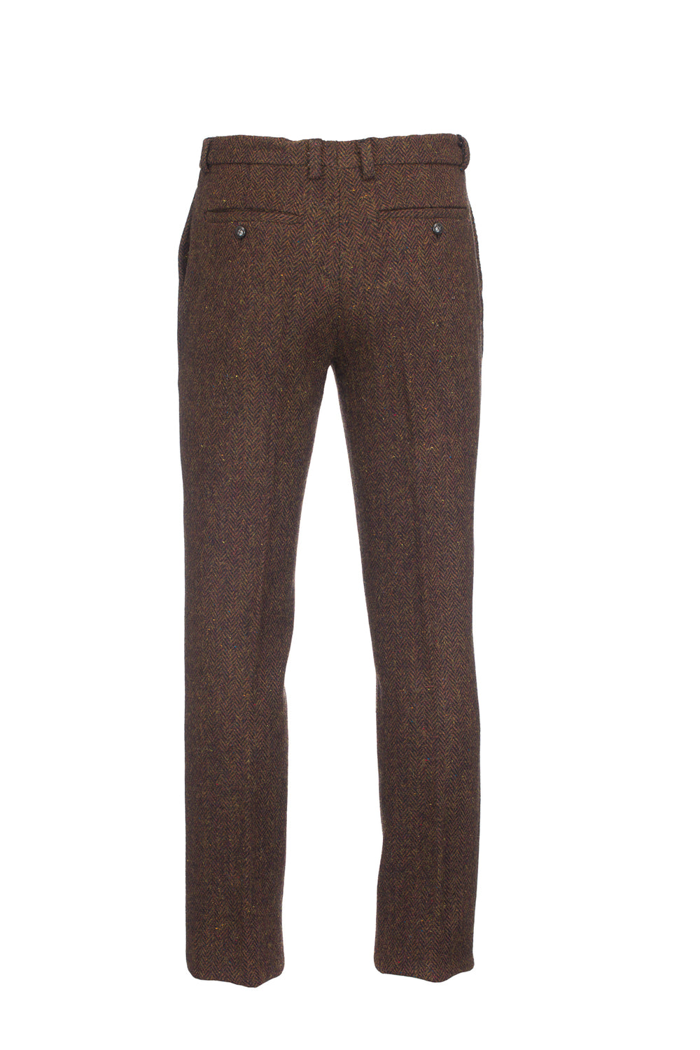 Mens Brown Herringbone Tweed Trouser