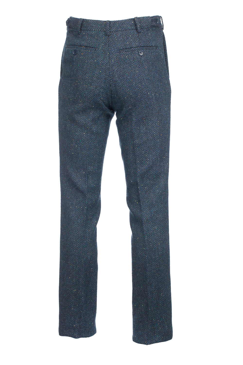 Blue Herringbone Irish Tweed Trousers