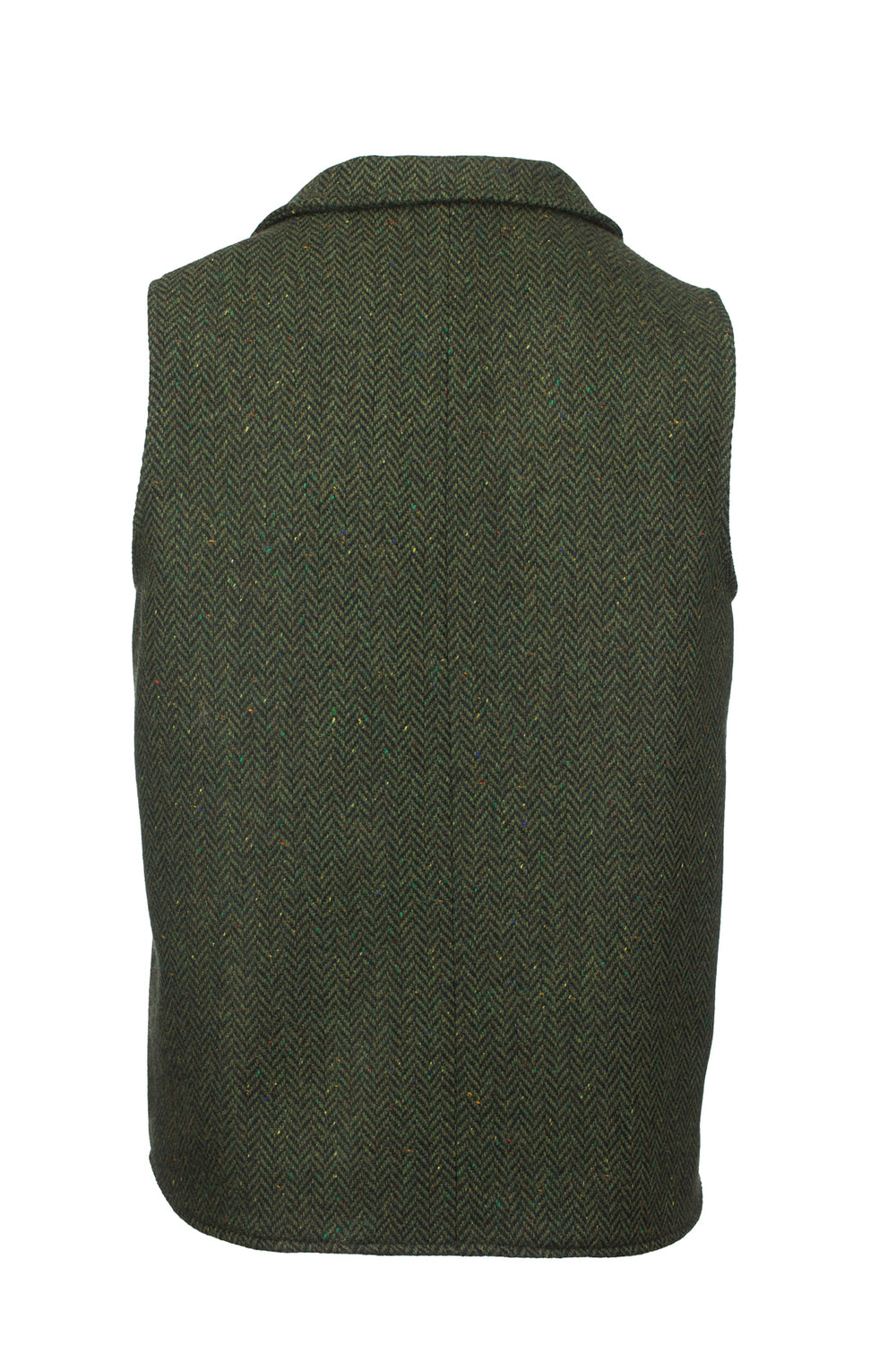 Man Of Aran Green Herringbone Tweed Waistcoat & Vest