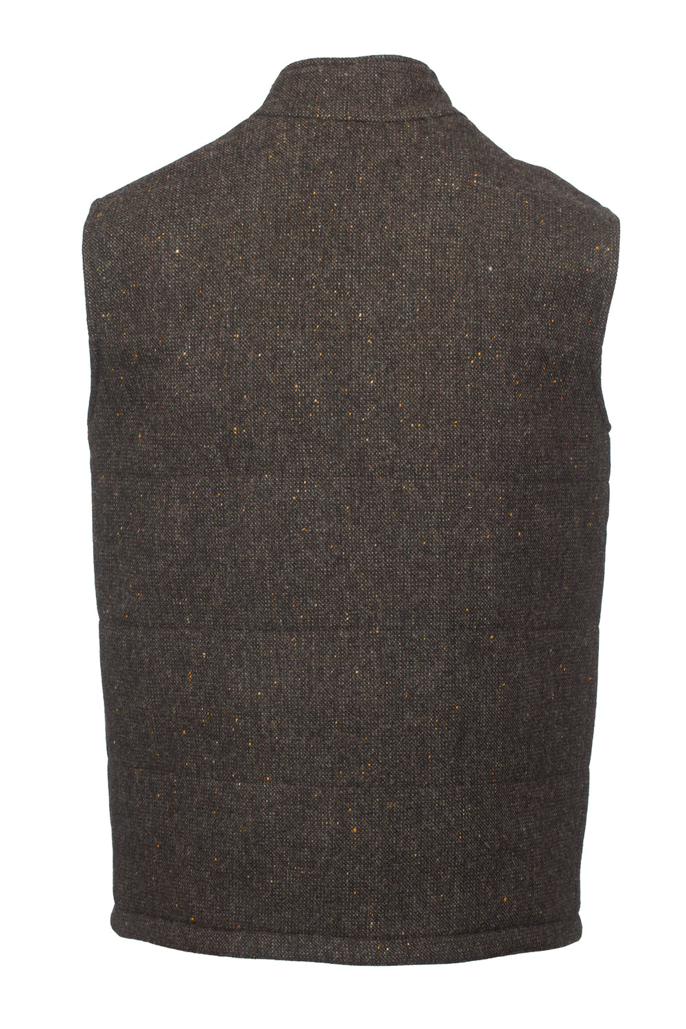 Brown Tweed Bodywarmer with Leather Trims