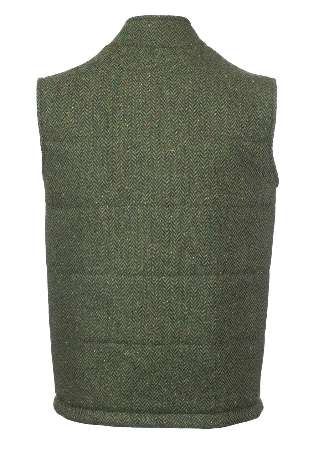 Green Tweed Bodywarmer with Leather Trims