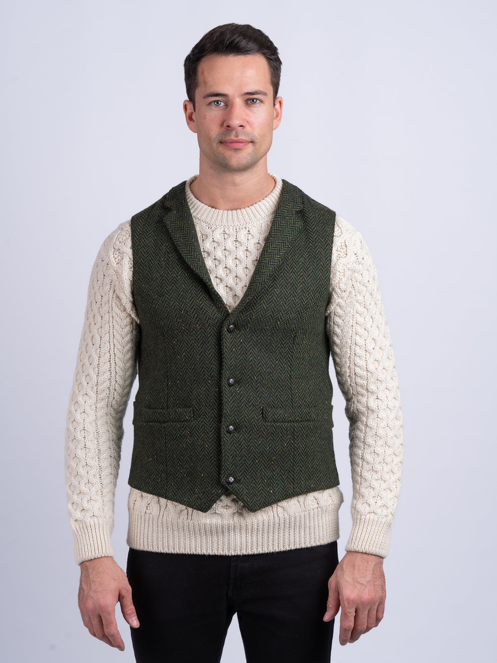 Pearse Tweed Herringbone Wool Waistcoat