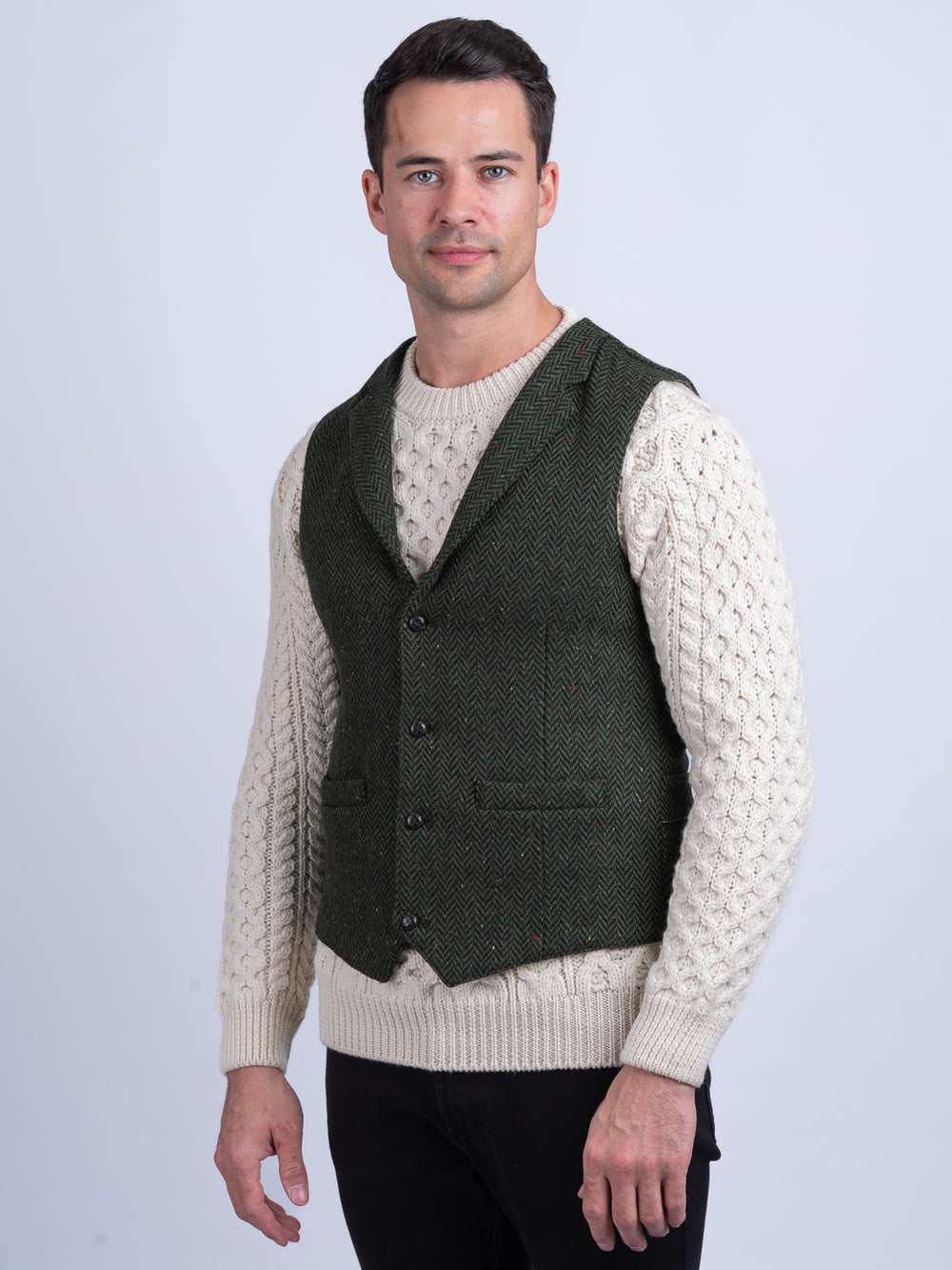 Pearse Tweed Herringbone Wool Waistcoat