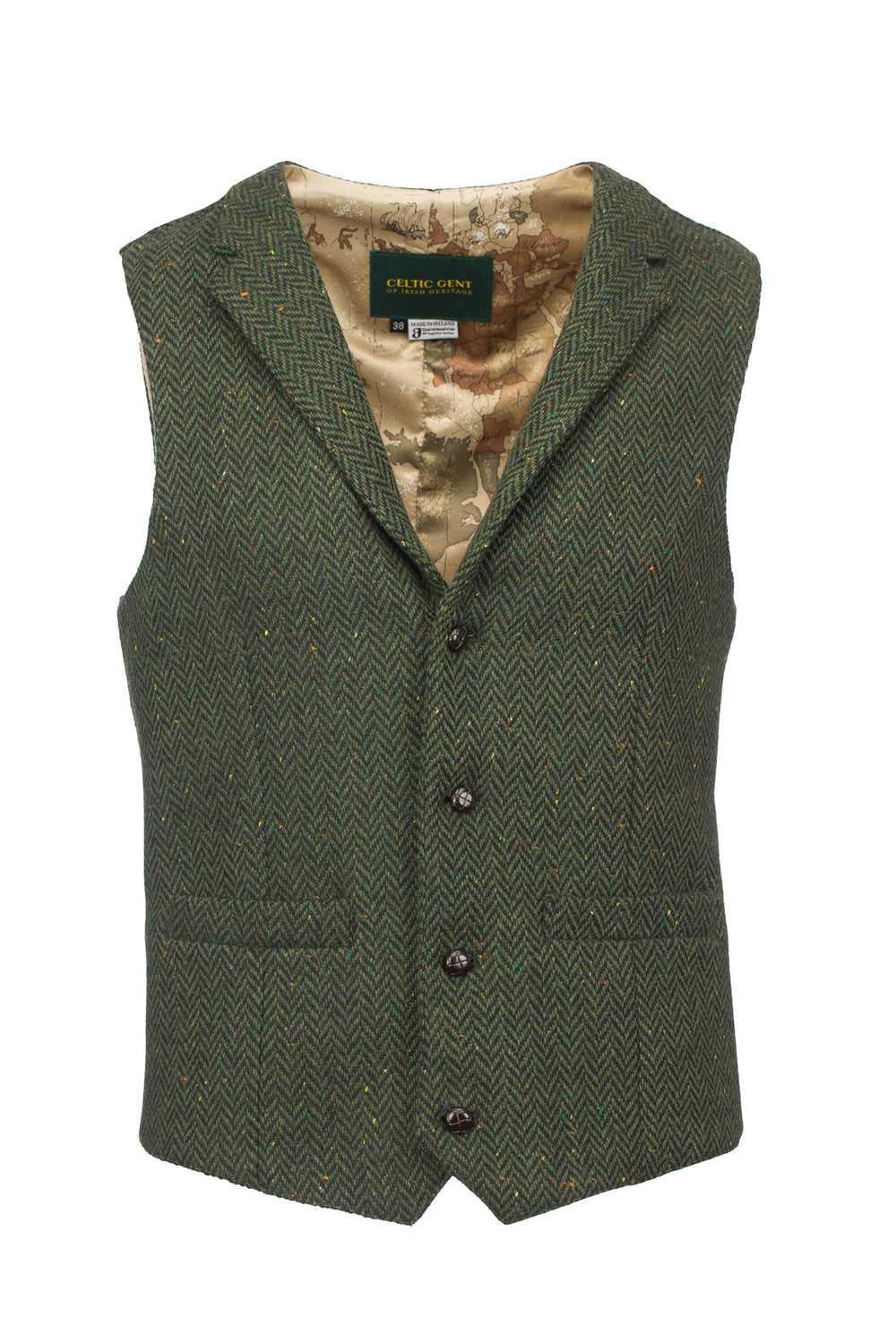 Pearse Tweed Herringbone Wool Waistcoat