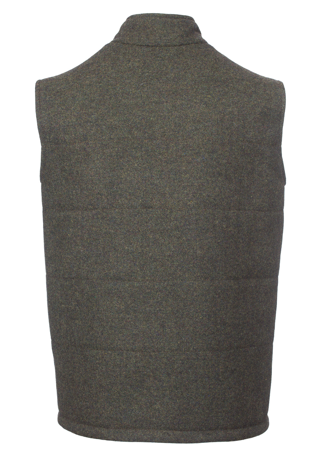 Light Green Tweed Bodywarmer with Leather Trims