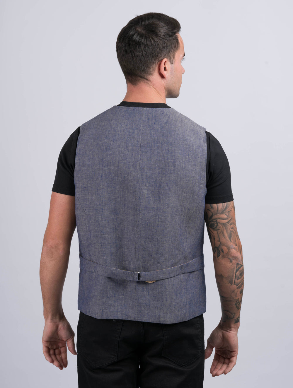 Mens Denim Linen Waistcoat & Vest