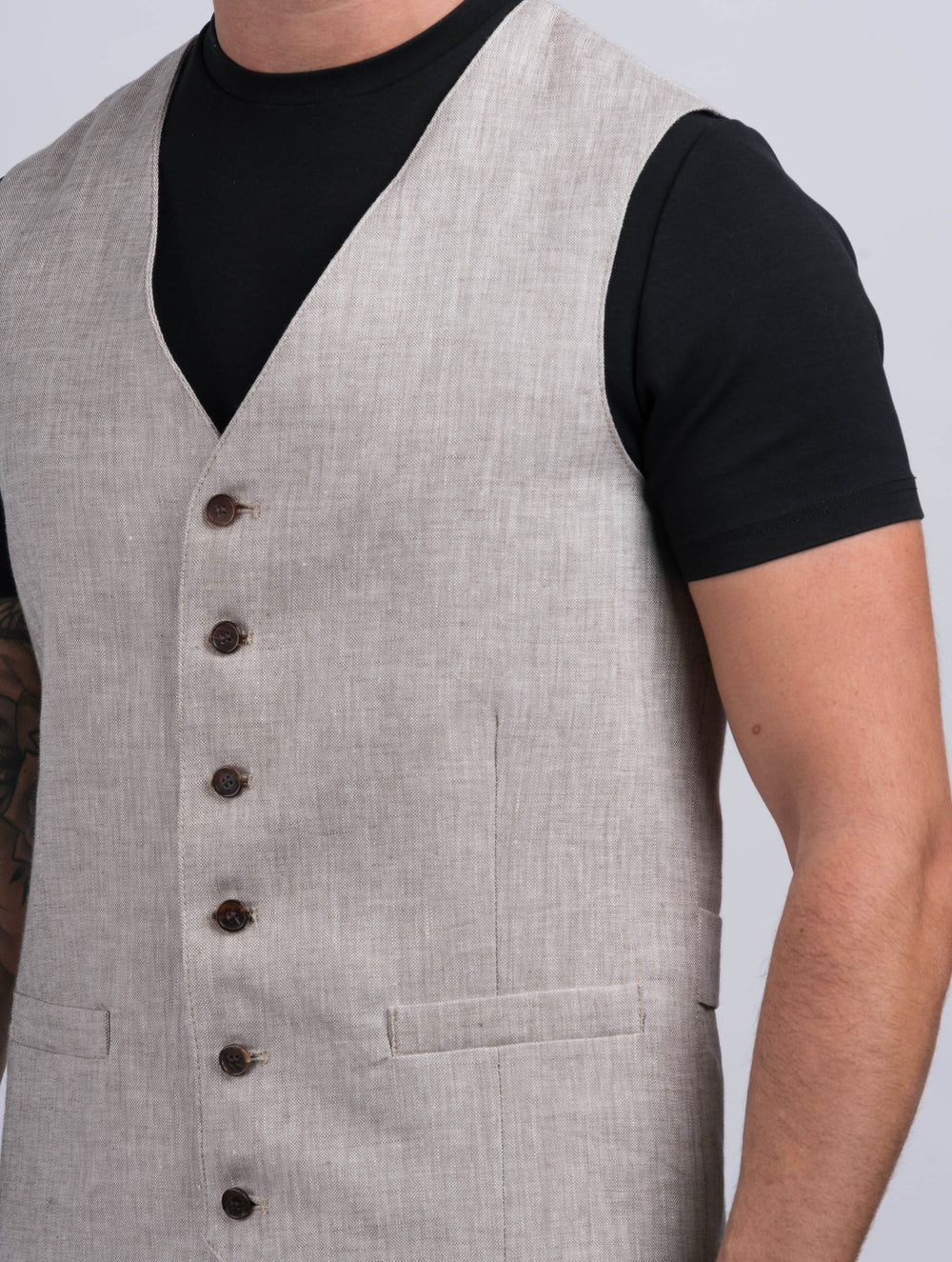 Mens Desert Linen Waistcoat & Vest