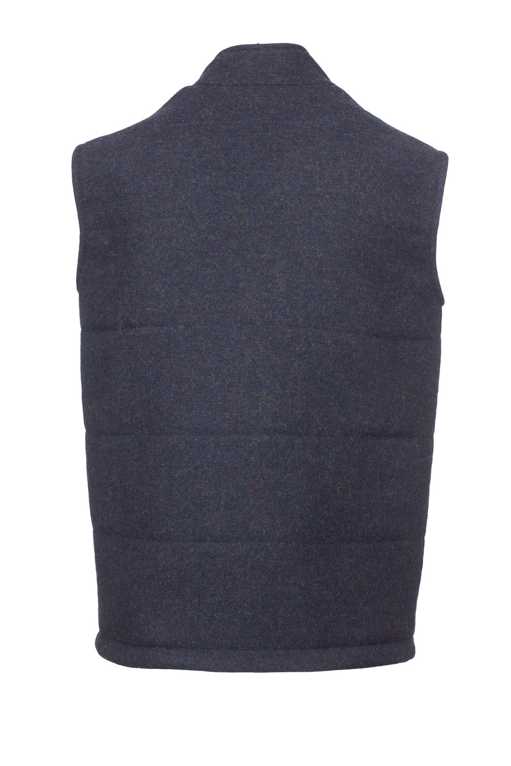 Navy Tweed Bodywarmer with Leather Trims