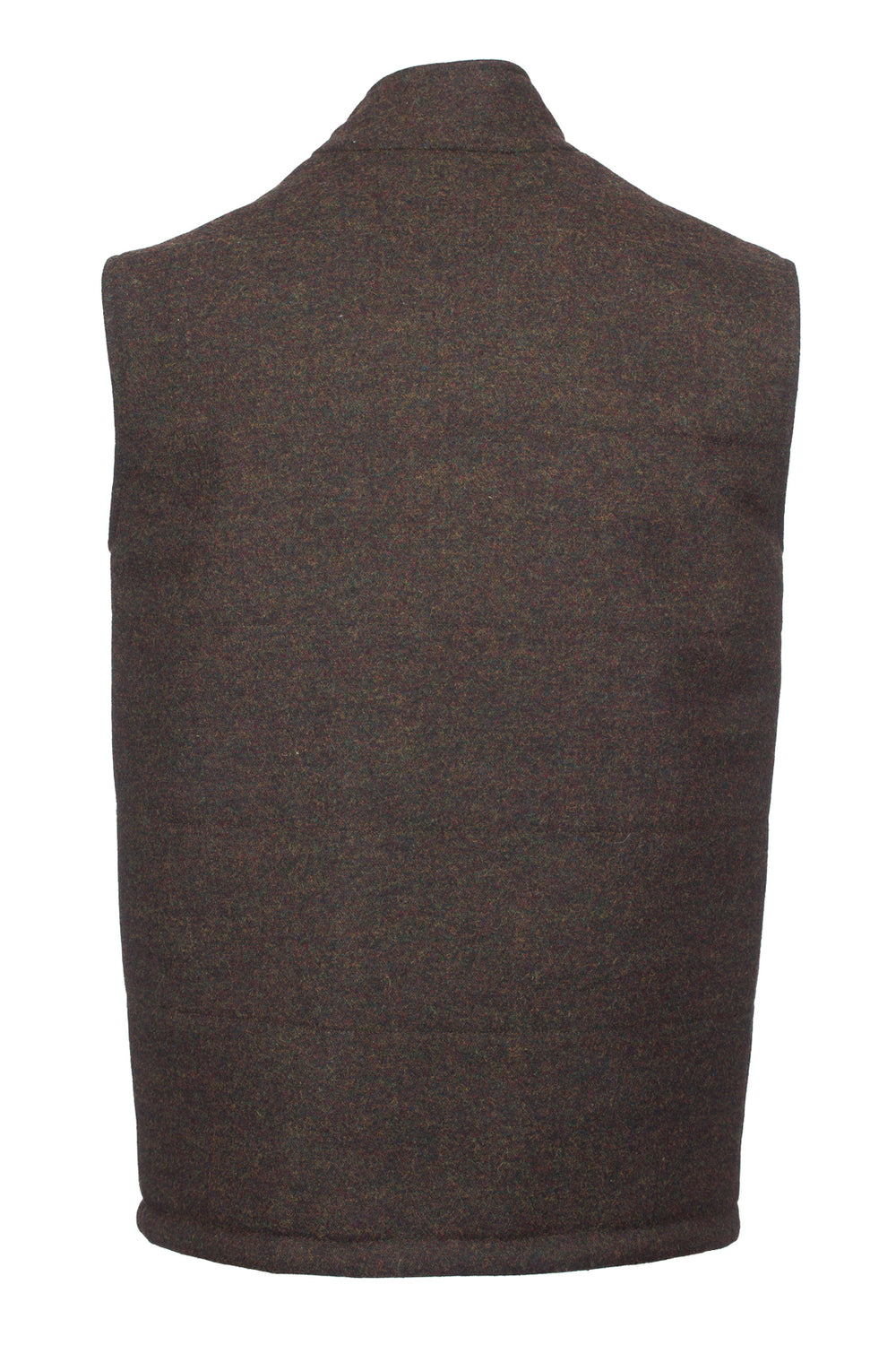 Peat Tweed Bodywarmer with Leather Trims