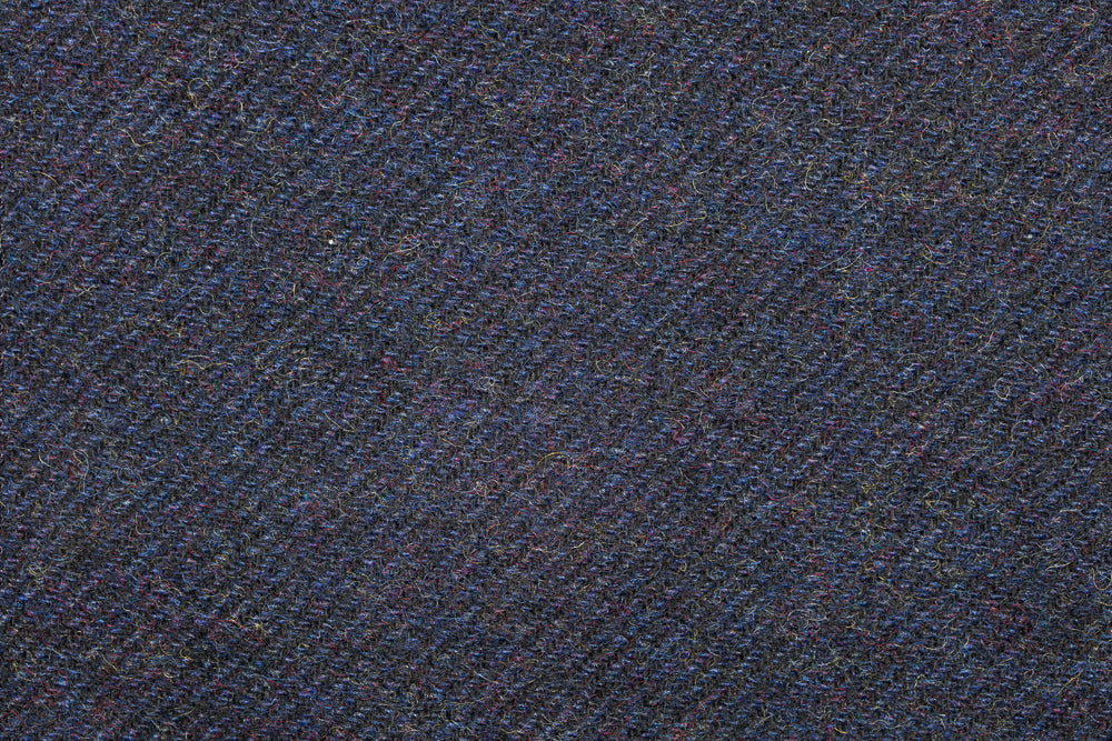 Marineblauer Tweed-Schlauchschal mit wendbarem marineblauem Samt-Schlauchschal