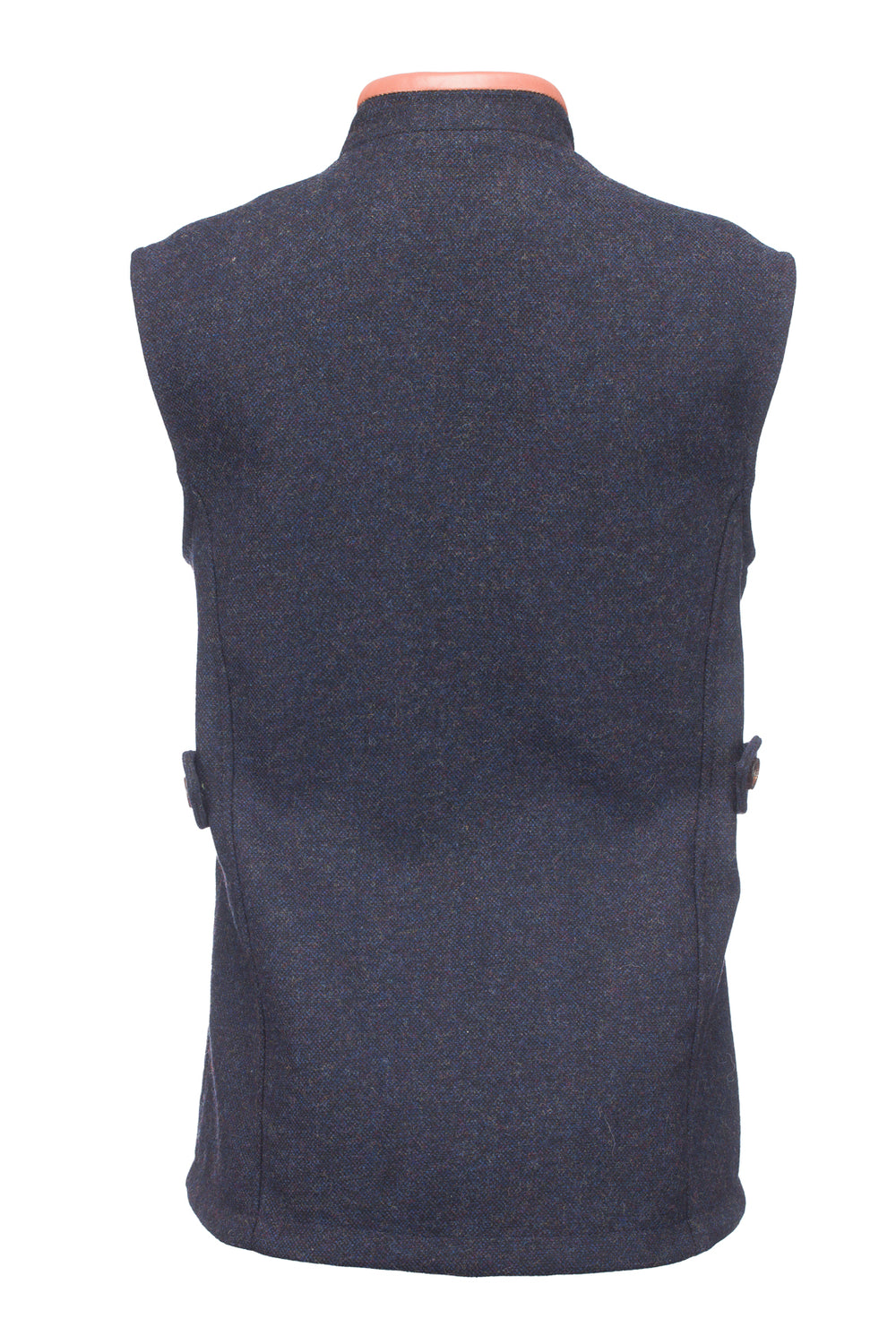 Women's Navy Gilet with Leather Trim