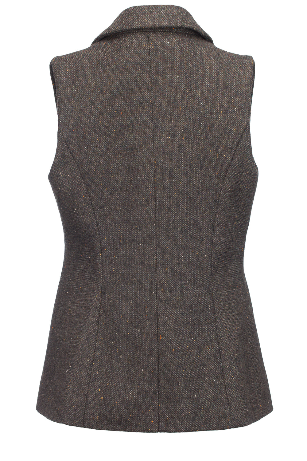 Women's Brown Hopsack Tweed Gilet