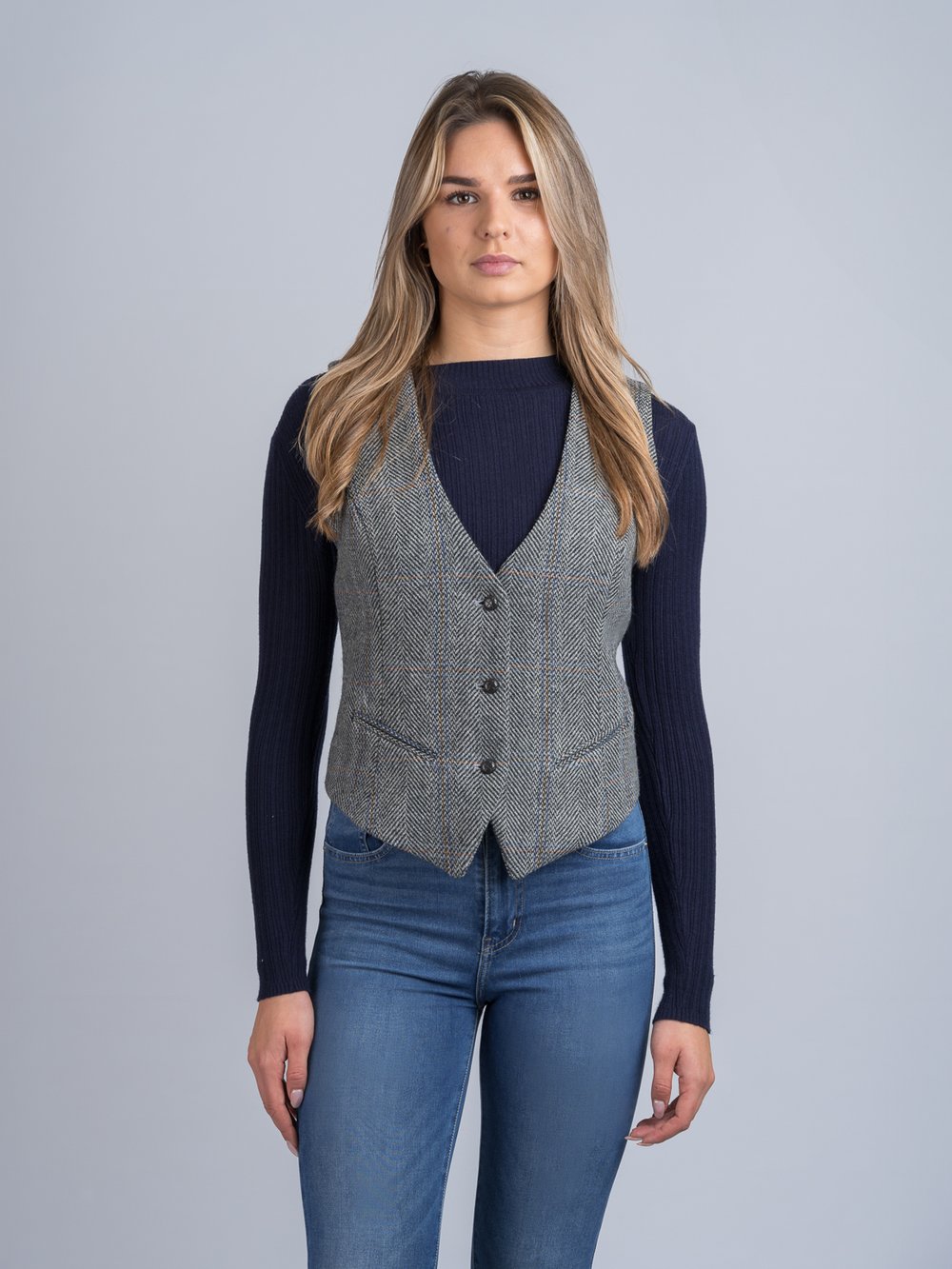 Women's Grey Hunting Tweed Waistcoat