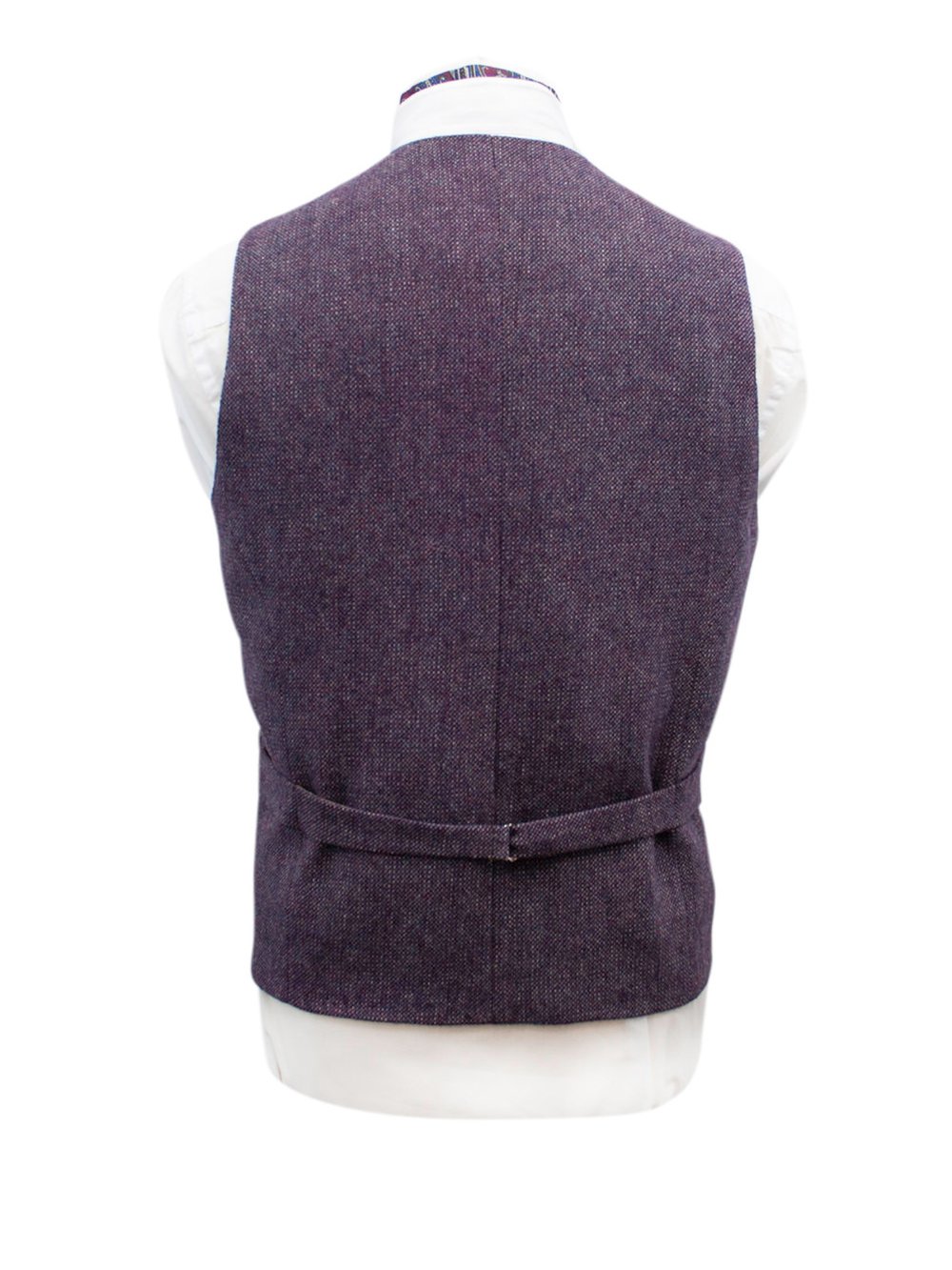 Moore Mulberry Tweed Waistcoat with Revere Luxury Handmade Irish Vest celtictweed