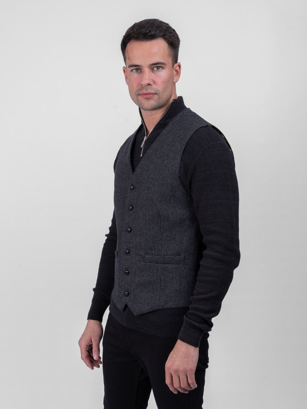 Behan Grey Tweed Waistcoat