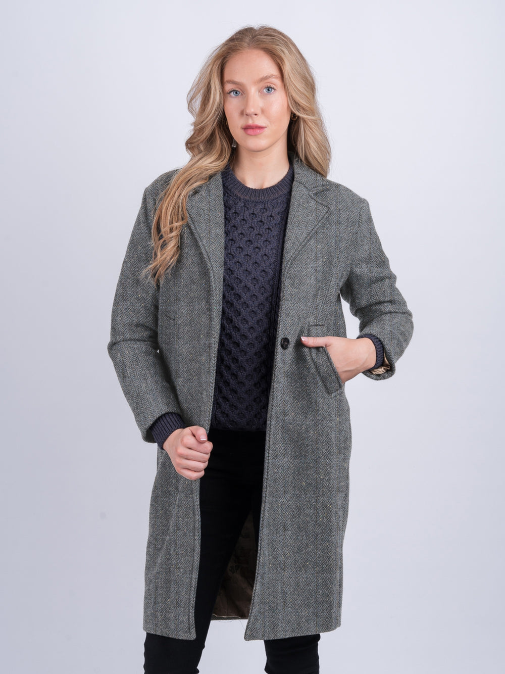 Grey Hunting Tweed City Coat