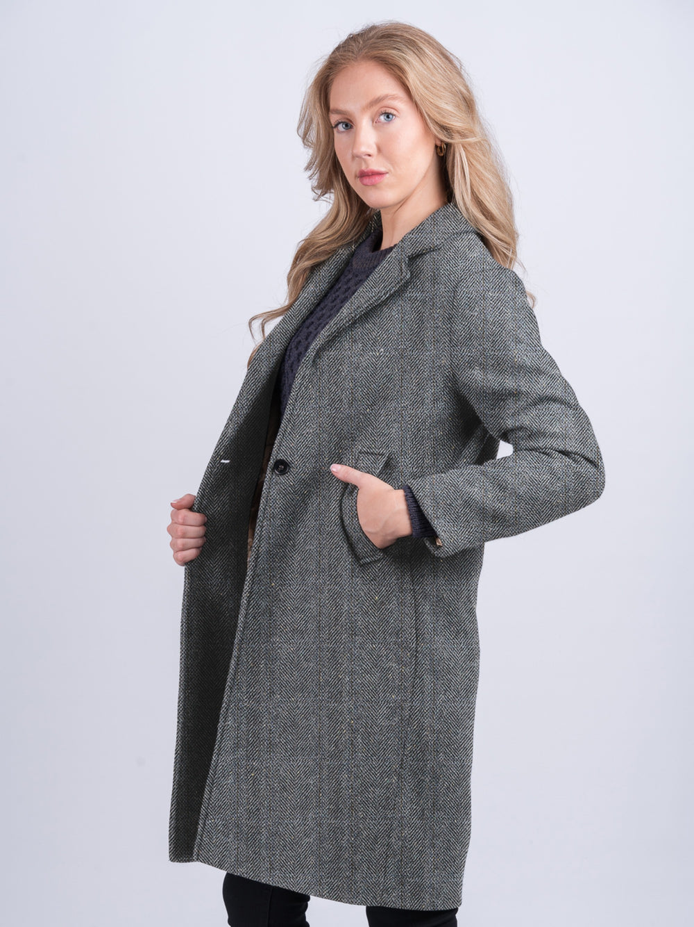 Grey Hunting Tweed City Coat