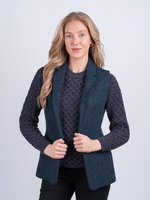 Women's  Blue Tweed  Gilet